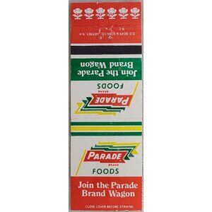 Vintage Matchbook Cover Parade Foods Join the Parade Brand Wagon